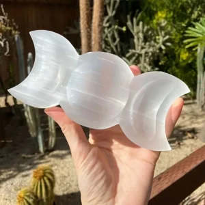 Selenite Moon Goddess Bowl